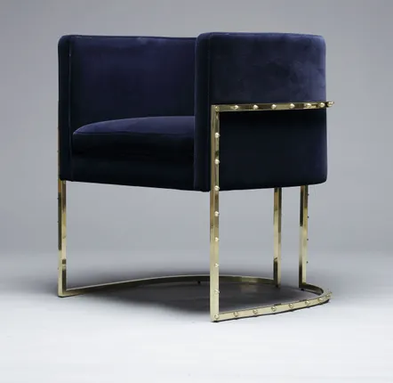 Lounge chairs for hospitalities & contracts - Dining Chair Julius Frame in Studded brass Velvet seat COM/COL option - DUISTT