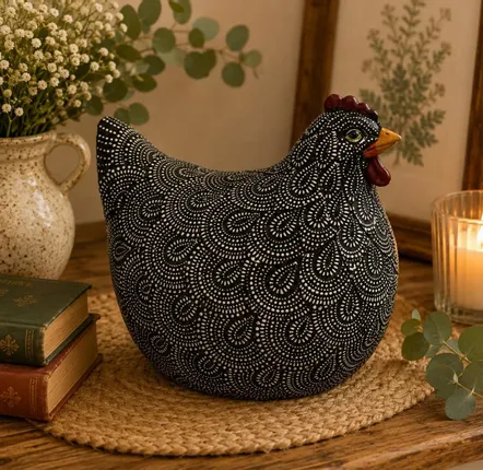 Sculptures, statuettes et miniatures - Figurine poule 14cm en Résine - ROLANDE DU DREUILH  LACE JEWEL