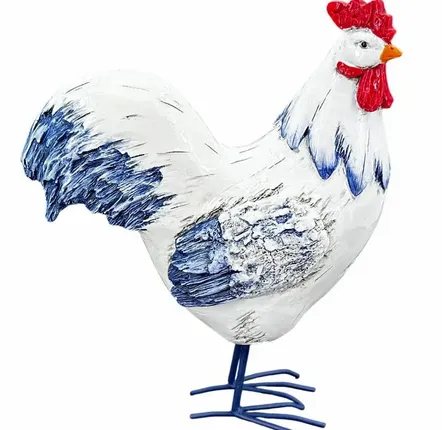 Sculptures, statuettes et miniatures - Figurine Coq Bleu blanc rouge 9 cm - ROLANDE DU DREUILH  LACE JEWEL