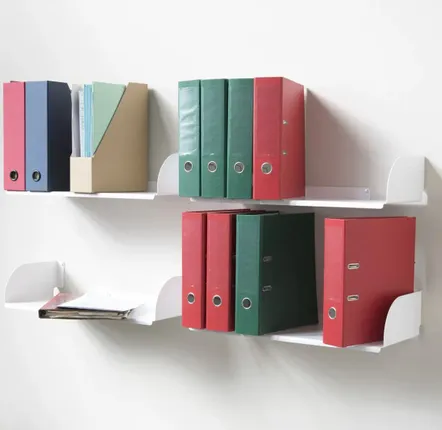 Chambres d'hôtels - Étagère grands livres, BD, Vyniles - 60 x 25 cm - Blanc - Lot de 2 - TEEBOOKS