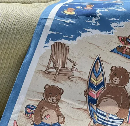 Kitchen linens - Teddy at the beach tea towel - BEAUVILLÉ