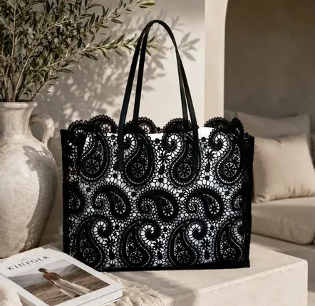 Shopping baskets - Black lace tote - ROLANDE DU DREUILH  LACE JEWEL