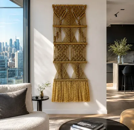 Tapisseries - Décoration Murale Textile - Couleur Doré - NŒULUXE