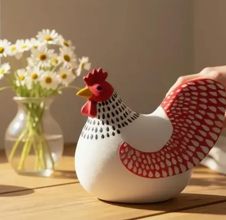 Sculptures, statuettes et miniatures - Figurine coq en Résine - ROLANDE DU DREUILH  LACE JEWEL