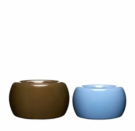 Poterie - Maru Pots Small Bleu/Marron (set de 2) - HÜBSCH
