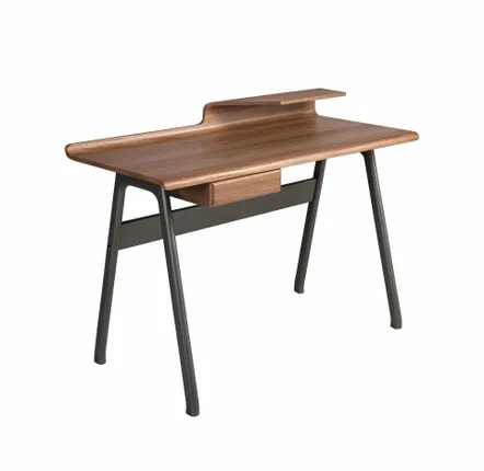 Bureaux - Bureau en noyer et fibre de verre couleur gris foncé métal - ANGEL CERDÁ