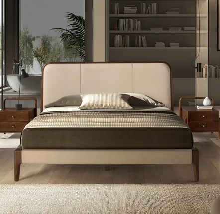 Beds - Cream leatherette bed - ANGEL CERDÁ