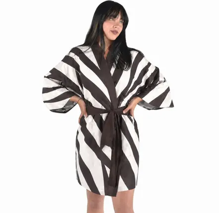 Travel accessories - Black & White Kimono - BEACH VIBES