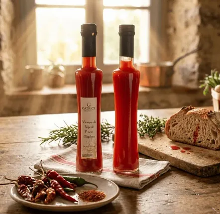 Épicerie fine - Vinaigre pulpe de piment d'Espelette Bouteille originale 20cl - CATRICE GOURMET