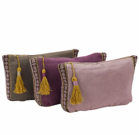 Clutches - Cotton pouch w/ embroidery - MADAM STOLTZ