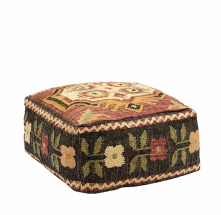 Repose-pieds - Pouf en jute tissé à la main - MADAM STOLTZ