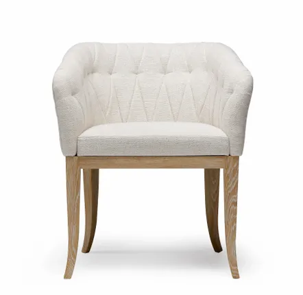 Chaises pour collectivités - Chaise Isabella dossier capitonné, pieds chêne blanchi cérusé - DUISTT