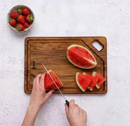 Couteaux - PLANCHE A DECOUPER TECK STOLF ELEGANCE CULINARY 46X36X1.9CM - STOLF