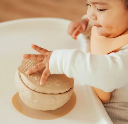 Children's mealtime - Sensory Baby Bowl- Almond Butter - MINIWARE AB