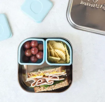 Repas pour enfant - GrowBento – Chrome/Aqua - MINIWARE AB