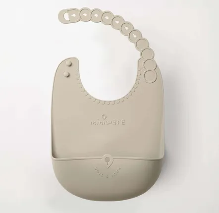 Children's mealtime - Roll & Lock Silicone Bib-Oat - MINIWARE AB