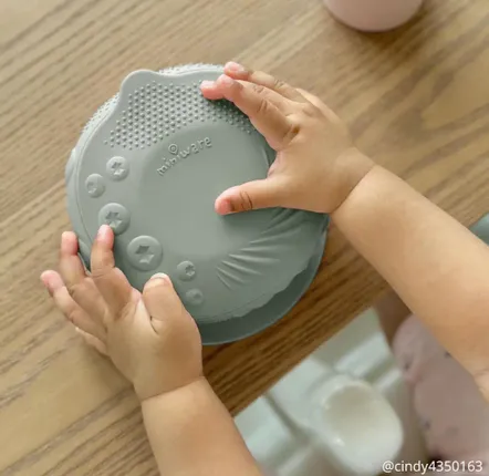Children's mealtime - Sensory Baby Bowl- Sage - MINIWARE AB