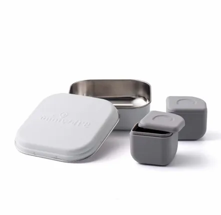 Children's mealtime - GrowBento-Snow +Gray - MINIWARE AB