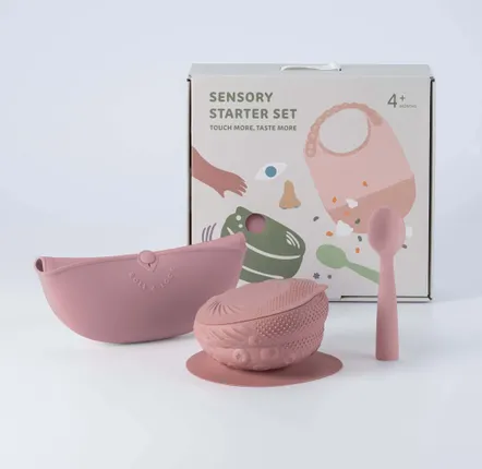 Children's mealtime - Sensory Starter Set -Raspberry - MINIWARE AB