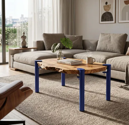 Coffee tables - TOPAZ STEEL COFFEE TABLE LEGS - SET OF 2 LEGS - DECO-GEM