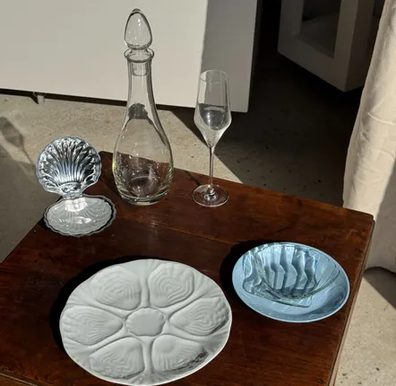 Assiettes de réception - Lot de 4 assiettes à huîtres Limoges France D25 - OFFICE OBJETS