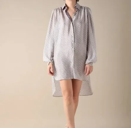 Vêtements de nuit - Chemise haute basse en sari recyclé pour femmes - I WAS A SARI