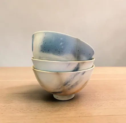 Bowls - Saggar-Fired Arita Porcelain Bowl — Residues of Fire - JOHN MAC CERAMICS