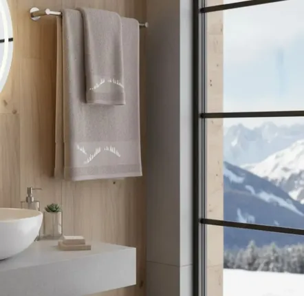 Autres linges de bain - Drap de douche montagne sapin beige - VAGABONDE INTERNATIONAL
