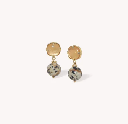 Jewelry - Small post earrings with jasper dangle - Kinshasa - NATURE BIJOUX