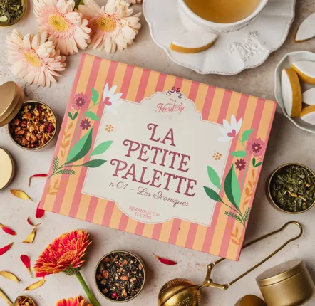 Coffee and tea - La Petite Palette - Discovery Set of 8 Organic Teas & Herbal Teas in B - TEA HERITAGE