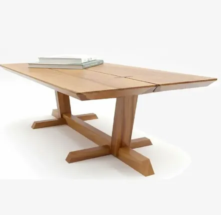 Tables basses - Table basse "Wharton" bois massif noyer ou acajou - LES ATELIERS VAU FONTAINE