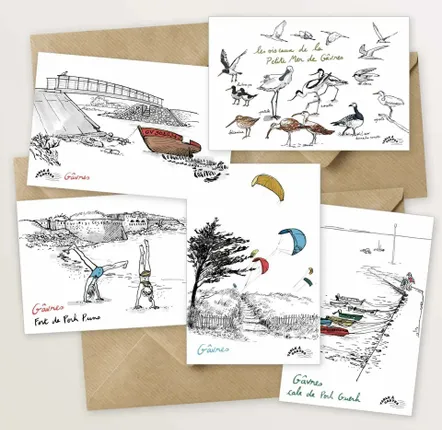 Carterie - 5 cartes postales de la presqu'île de Gâvres - TABLE À CARTES
