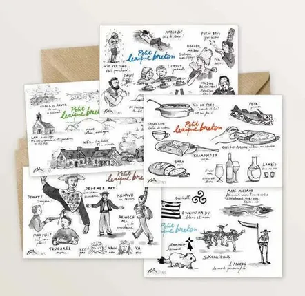 Carterie - 5 cartes en langue bretonne - TABLE À CARTES
