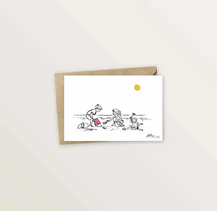 Carterie - Carte postale - Château de sable - TABLE À CARTES