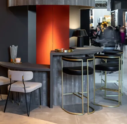 Stools for hospitalities & contracts - Bar Stool JULIUS Frame Stainless Steel, Seat Fabric COM/COL option - DUISTT