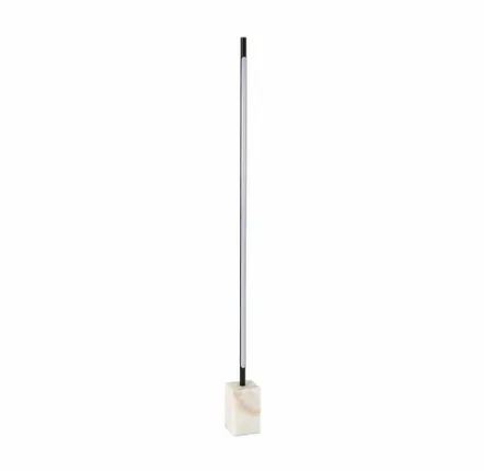 Floor lamps - Black steel floor lamp with porcelain marble base - ANGEL CERDÁ