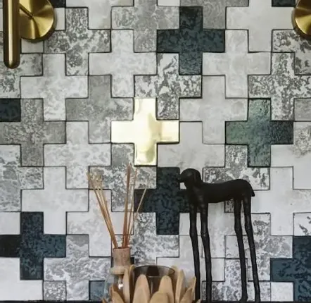 Indoor floor coverings - CROSS TILE - WOLKBERG CASTING STUDIOS