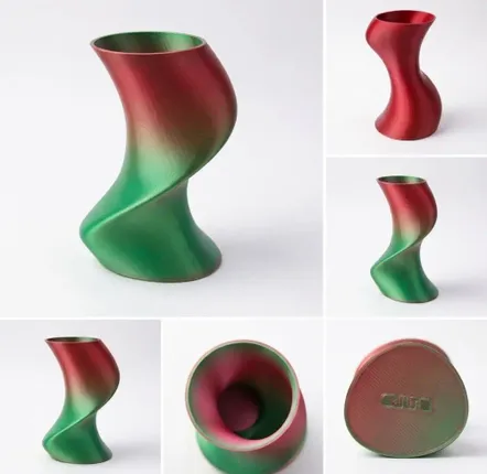 Office design and planning - Vase "BAILE", Green/Red - AUURA