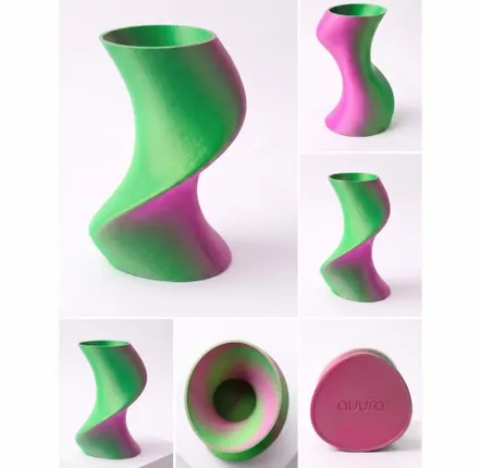 Office design and planning - Vase "BAILE", matt multi-color "Joker" (bright pink | neon green) - AUURA