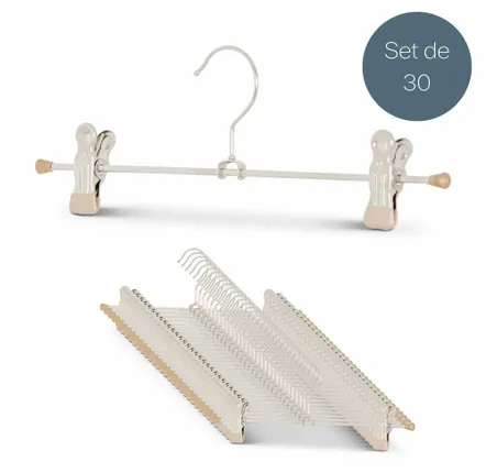 Mobilier et rangements pour bureau - Cintre métallique MAWA avec clips pour pantalons noir 30 cm lot de 50 - MAWA