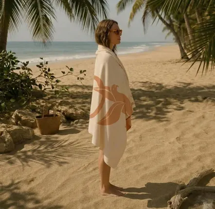 Bags and totes - Beach towel with integrated cushion model MAURITIUS - NAPAPAYA