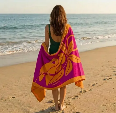 Bags and totes - Beach towel with integrated cushion model TETIAROA - NAPAPAYA
