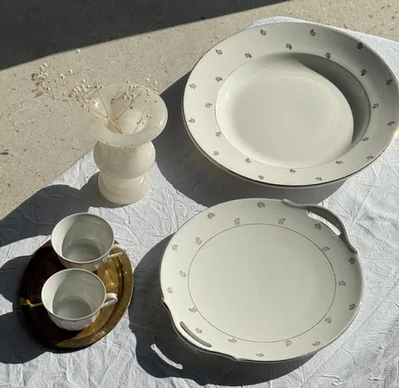 Assiettes de réception - Plat ou plateau à tarte Nico Digoin Sarreguemines anses D29 - OFFICE OBJETS