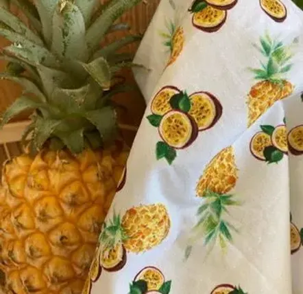 Fabrics - Cotton fabric Oeko Tex - L'Ananas et Le Fruit de La Passion - POP ET SES FRÈRES