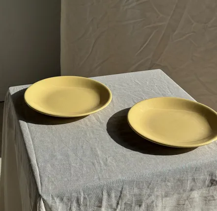 Everyday plates - Set of 2 large yellow plates without brand D25.5 - OFFICE OBJETS