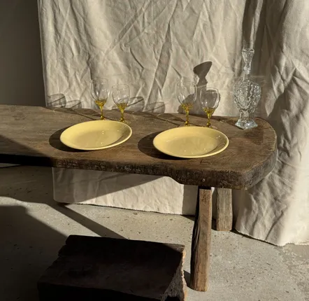 Everyday plates - Set of 2 large yellow plates without brand D25.5 - OFFICE OBJETS