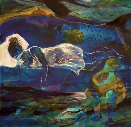 Unique pieces - Deep Blue Dreams Wall Art | 100x100 cm - ELCIELA
