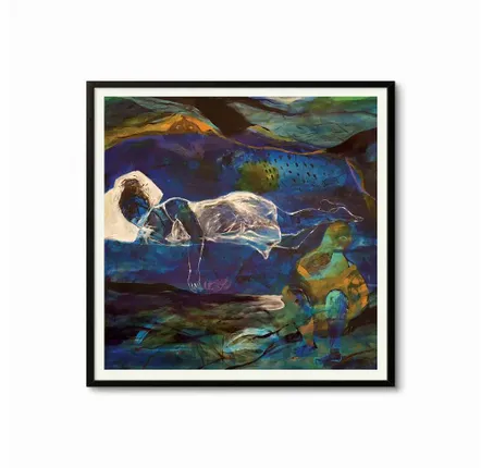 Unique pieces - Deep Blue Dreams Wall Art | 100x100 cm - ELCIELA