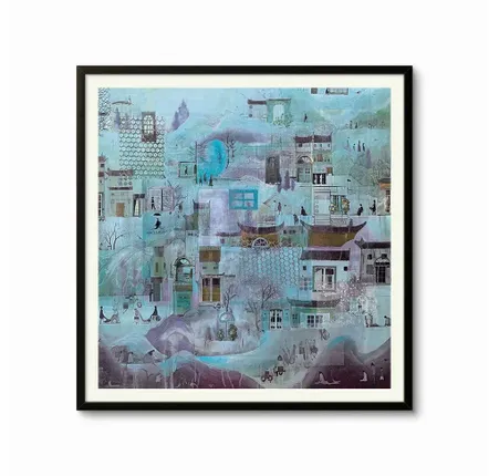Unique pieces - The City Wall Art | 100x100 cm - ELCIELA