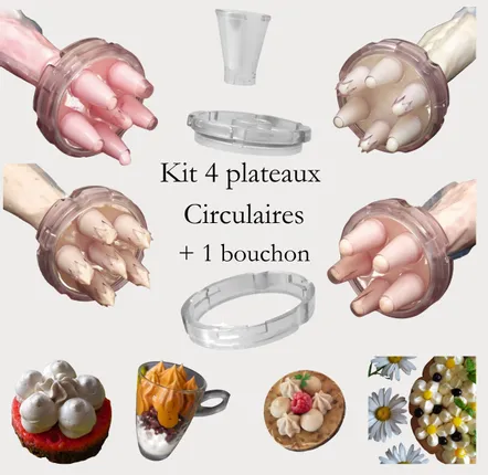 Ustensiles de cuisine - Set 4 plateaux Circulaires Multidouille + le bouchon - CHEFINOV - MULTIDOUILLE